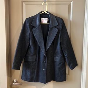 Lariat leather denim blazer